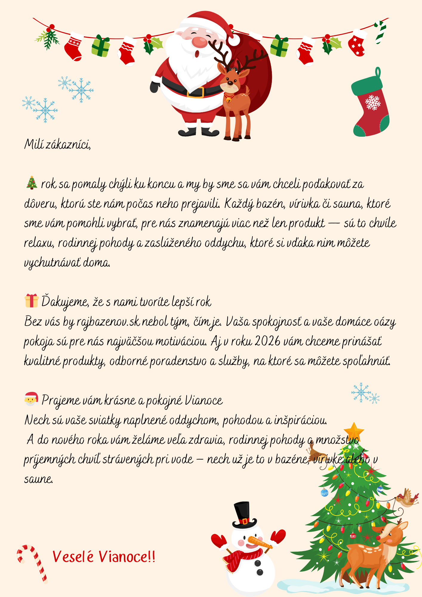 🎄Milí zákazníci, rok sa pomaly chýli ku koncu a my by sme sa vám chceli poďakovať za dôveru, ktorú ste nám počas neho prejavili. Každý bazén, vírivka či sauna, ktoré sme vám pomohli vybrať, pre n